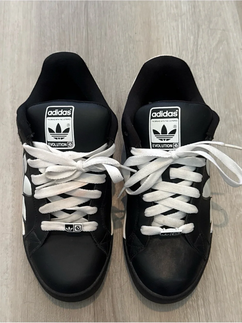 adidas Black & White Trefoil Low-Top Sneakers